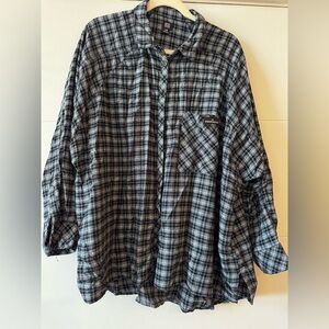 BDG Urban Outfitters Blue, Black and White Plaid Shirt
